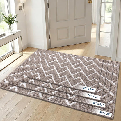 OLANLY Front Door Mat, Non-Slip Rubber Backing, Dirt Resistant and Absorbent, Washable, Easy to Clean Low-Profile Indoor Doormat for Back Door, Entryway, Inside Entrance, 32x20, Grey