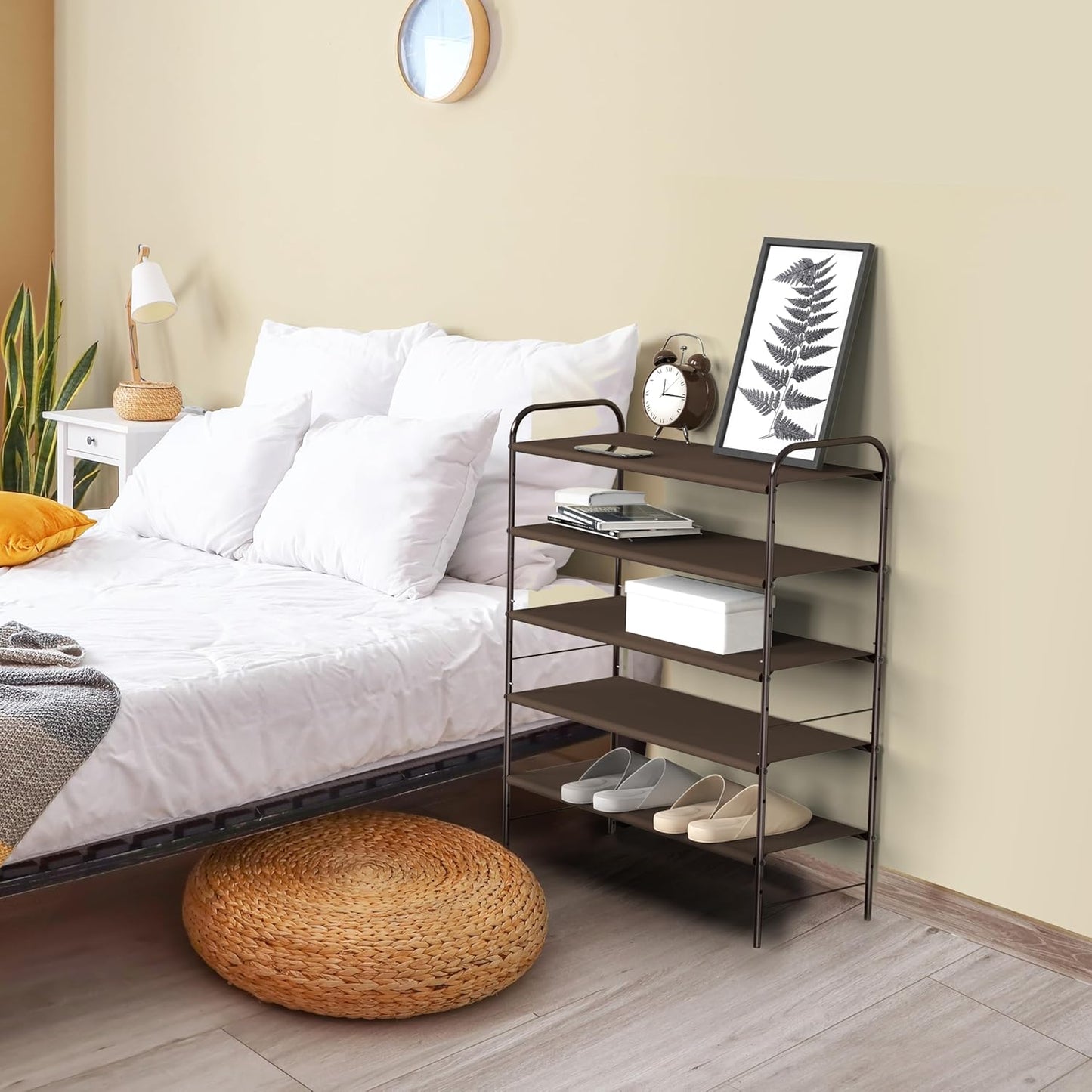 Simple Houseware 3-Tier Shoe Rack Storage Organizer, Grey – Space-Saving Shoe Shelf, Holds 9–16 Pairs, Sturdy Metal Frame, Easy Assembly – Closet, Entryway, Bedroom Shoe Storage Solution