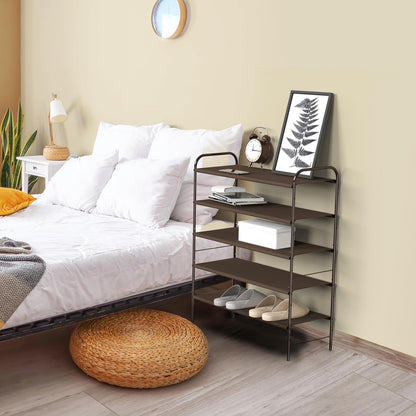 Simple Houseware 3-Tier Shoe Rack Storage Organizer, Grey – Space-Saving Shoe Shelf, Holds 9–16 Pairs, Sturdy Metal Frame, Easy Assembly – Closet, Entryway, Bedroom Shoe Storage Solution
