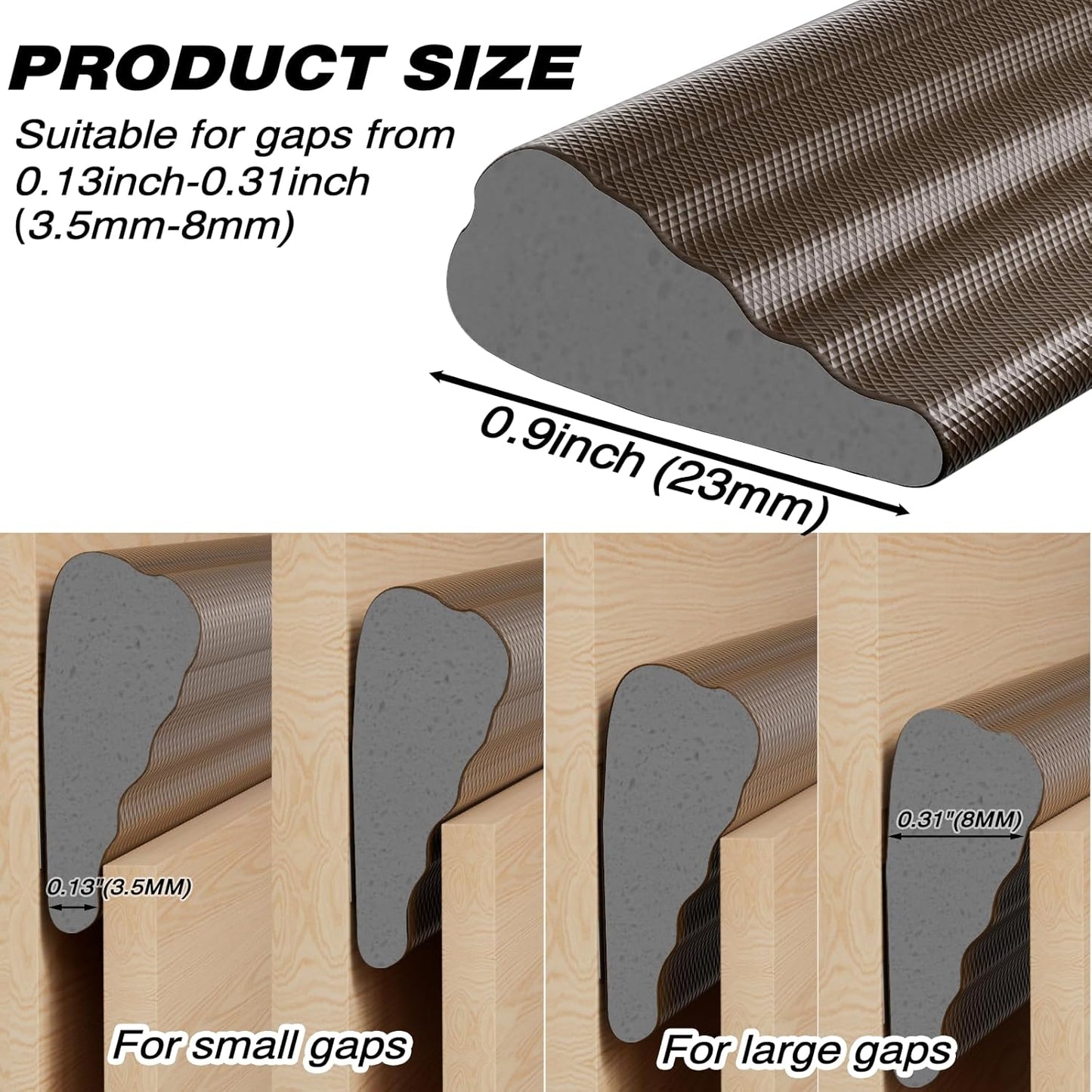 118 Inch Wedge-Shape Weather Stripping Door Seal,Windows and Doors Insulation for Winter,Self Adhesive Insulation Tape for Exterior Front Door,Noise Cancelling,Draft Seal Blocker,White
