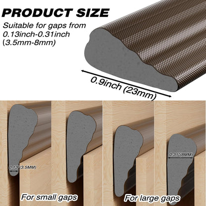 118 Inch Wedge-Shape Weather Stripping Door Seal,Windows and Doors Insulation for Winter,Self Adhesive Insulation Tape for Exterior Front Door,Noise Cancelling,Draft Seal Blocker,White