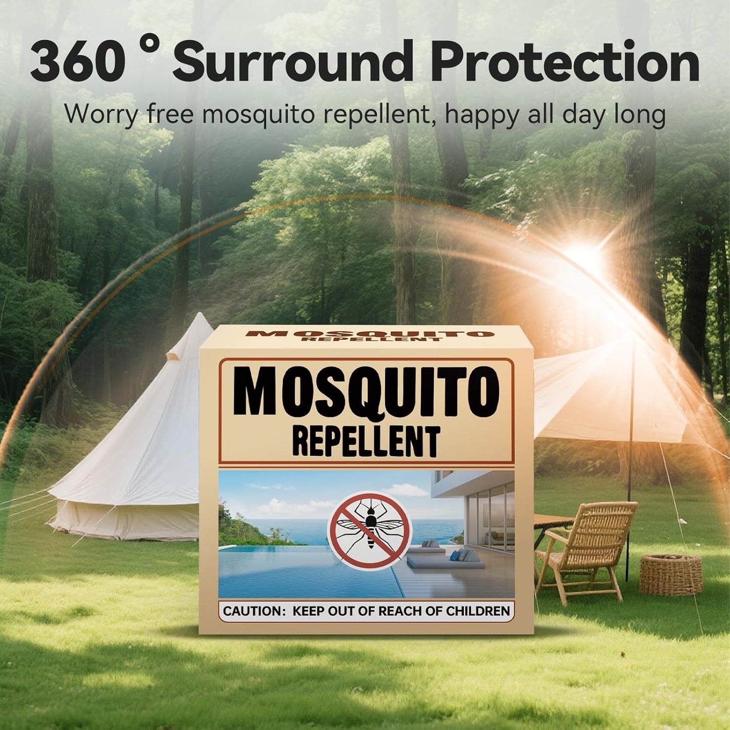 Mosquito Repellent for Patio, Mosquito Repellent 36 Balls for Indoor Use, Natural Mosquito Control for Yard Garden, Camping - Long Lasting Outdoor Mosquito Deterrent for Room