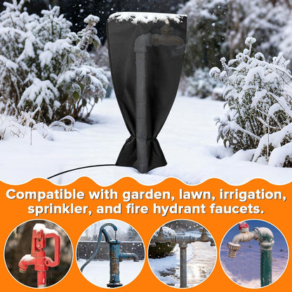 Heated Outdoor Faucet Covers for Winter Freeze Protection, 25.6" x 13.8" Outdoor Faucet Heating Cover, Reusable Waterproof Spigot Cover Winter Insulated Long Faucets Sock for Outside Faucet Hydrant