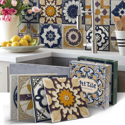 Peel and Stick Backsplash Tile Sticker for Kitchen and Bathroom Walls - 24 Removable 5.9"x5.9" Tiles, Waterproof