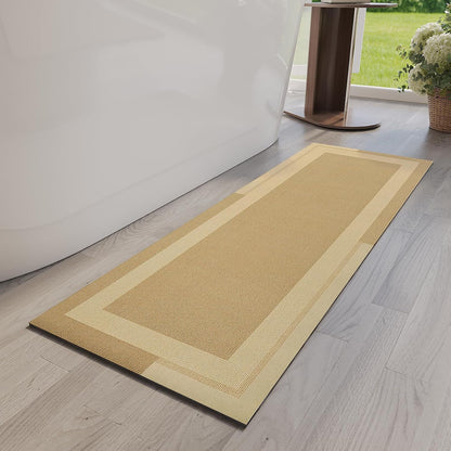 YDKGL Non Slip Bath Mat, Rubber Backing Ultra Thin Bathroom Rugs Fit Under Door Quick Dry Super Absorbent Washable Bath Rug Shower Mat for Bathroom Floor Bathtub Shower Sink, Easy Care Blue 16"x 24"