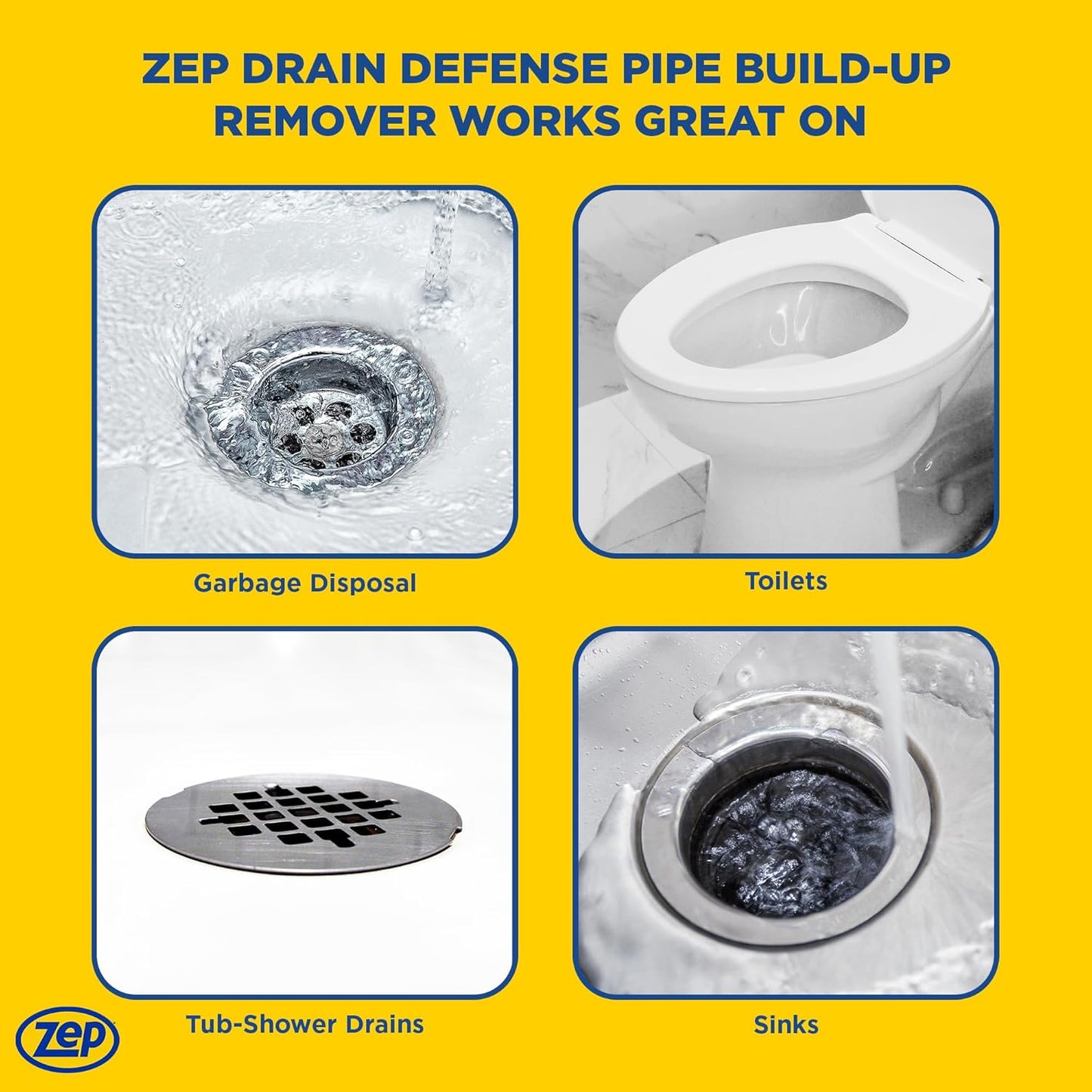 Zep Drain Defense Pipe Build-Up Remover - 64 Ounces - ZLDC648 - Professional Strength Liquid Pipe Build Up Remover,GREEN | Professional Strength, Liquid Formula
