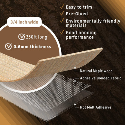 GSCIT Club Wood Grain Repair Tape, 2.4 inch X 15ft Self Adhesive Maple Grain Repair Patch for Tables, Chairs, Baseboards, Doors, Windows, Floors, Handicraft DIY. - Colors A