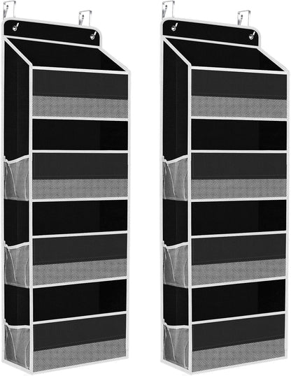 SpaceHacks 1 Pack Over The Door Organizer, Hanging Storage Organizer with Clear Window, 40lb Ultra Sturdy Large Capacity Room Organizer for Pantry Laundry Bathroom Nursery Closet Baby Essential (Grey)