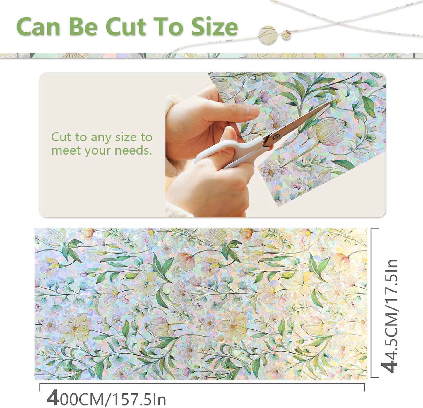 Finnez Window Privacy Film 3D Static Cling Window Film, No Glue Heat Control & 96% UV Blocking for Home Office, Decorative Frosted Glass Cover 17.5 Inch x 6.5 Feet