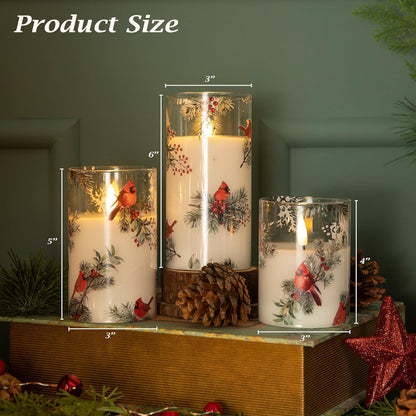 LUSHARBOR Flameless Candles with Remote, 3 Pack Battery Operated Candles Flickering Real Wax LED Fake Pillar Candles with Timer for Wedding Home Party, White