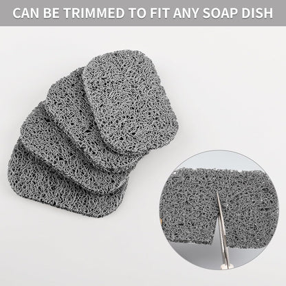 Yadream 4 Pack Gray BPA-Free Soap Savers Pads, Non-Slip Soap Holder, Self-Draining Soap Bars Holder, Suitable for Kitchen Bathroom Shower Travel Hotel