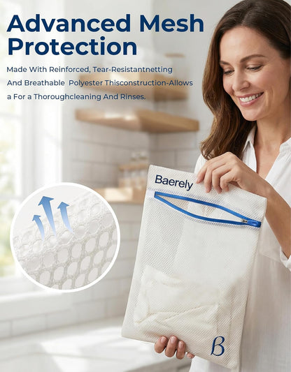 Mesh Laundry Bag for Shapewear, Bras & Delicates 12x16 in Pearl White | High-density mesh prevents twisting & stretching for bras, shapewear & delicates. Durable zipper with snag guard, 30x40cm