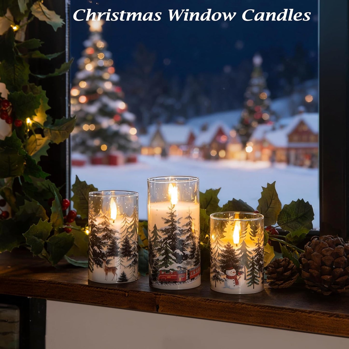 LUSHARBOR Flameless Candles with Remote, 3 Pack Battery Operated Candles Flickering Real Wax LED Fake Pillar Candles with Timer for Wedding Home Party, White