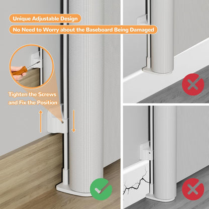 Retractable Baby Gate for Stairs & Doorways, 34" Tall Extends to 55" Wide, Mesh Baby & Pet Gate with Anti-Crawling Hook, Safety Gate for Toddlers, Doorways, Hallways, Indoor, Black