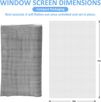 Magnetic Screen Door - Self Sealing, Heavy Duty, Hands Free Mesh Partition Keeps Bugs Out Let Breeze in- Pet and Kid Friendly - Keep Open Feature (Black, Fit Door Size 38 x 82 Inch)