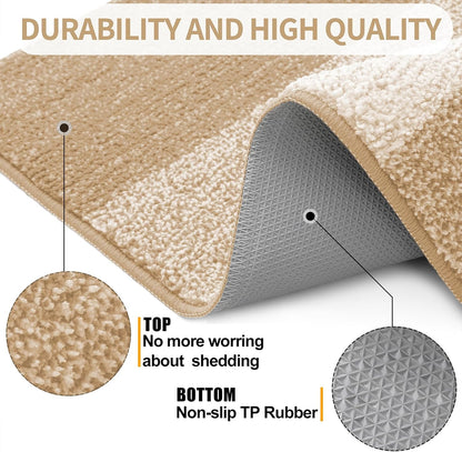 Kitinjoy Indoor Outdoor Door Mat, 32x20 Non-Slip Absorbent Dirt Trapper, Low-Profile Washable Inside Entrance Front Floor Mat, Sturdy Soft Entry Doormats for Entryway, Grey