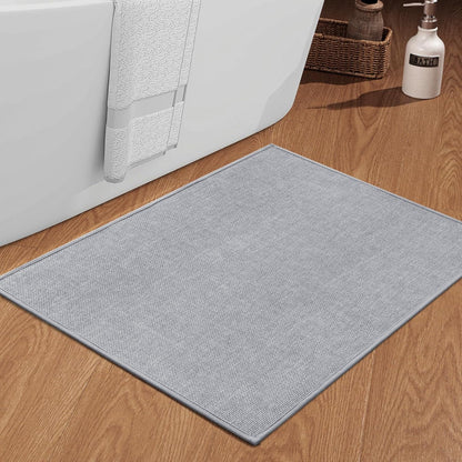chakme Bathroom Rugs Mat 24x17, Ultra Thin Non Slip Bath Mat Small Quick Dry Absorbent Bath Mat for Bathroom Floor, (Dark Beige, 24"x17")