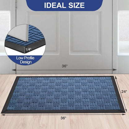 Mibao Front Door Mat, Heavy Duty Durable Welcome Mat for Outdoor Indoor, Dirt Trapper Waterproof Super Absorbent Door Mat for Entryway Outside Patio Porch, 29.5" x 17", Grey