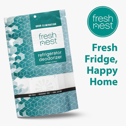 Refrigerator Deodorizer with Zeolites (2-Pack) - Odor Eliminator for Fridge & Freezer - Outshines Baking Soda and Bamboo Charcoal Bags - Long-Lasting, & Safe