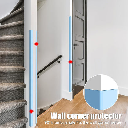 Wall Corner Protector, Walls Edge Protector，Self-Adhesive Wall Corner Guards,PVC Double Side Edge Protector， Furniture Stairs Guard (Gray 2PCS 90cm/35.4in)