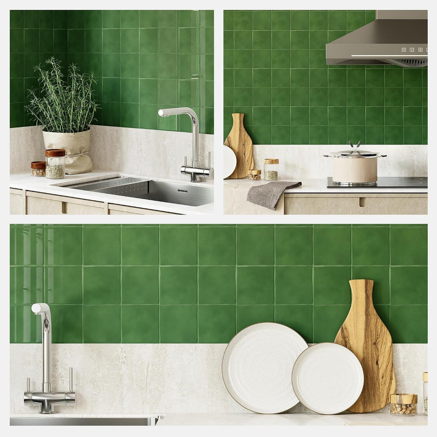 Yoillione Peel and Stick Backsplash for Kitchen: Self Adhesive Wall Tiles for Bathroom - Vinyl Thick Back Splash Tile (10, Light Coffee)