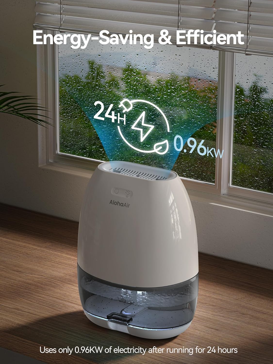 AlohaAir Dehumidifiers for Home, 34 oz Small Dehumidifier for Room, Quiet Dehumidifiers for Bathroom, Bedroom, RV, Closet with Auto Shut Off, 7 Colors Night Light