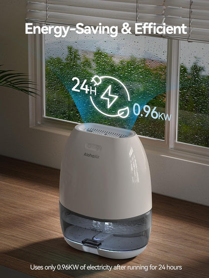 AlohaAir Dehumidifiers for Home, 34 oz Small Dehumidifier for Room, Quiet Dehumidifiers for Bathroom, Bedroom, RV, Closet with Auto Shut Off, 7 Colors Night Light
