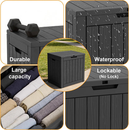ROJIK 120 Gallon Waterproof Outdoor Deck Storage Box, Lockable Resin Patio Storage Bin with Lid for Garden Tools, Patio Cushions & Outdoor Accessories(Black)
