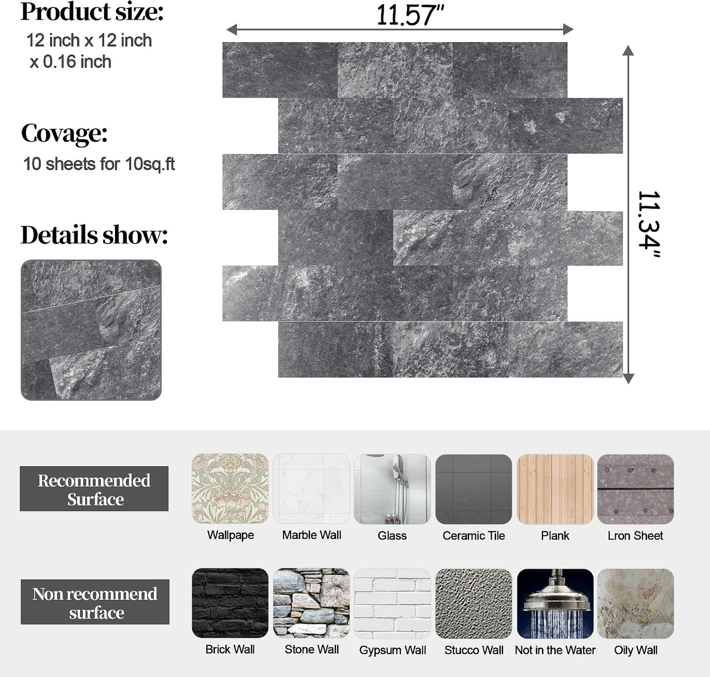 2026 New Upgrade Peel and Stick Backsplash Tile, Peel and Stick 11.34" X 11.57" Wall Tile for Kitchen, Bathroom, Fireplace, Laundry (Beige Ecru, 10 Packs)