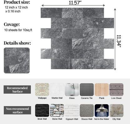2026 New Upgrade Peel and Stick Backsplash Tile, Peel and Stick 11.34" X 11.57" Wall Tile for Kitchen, Bathroom, Fireplace, Laundry (Beige Ecru, 10 Packs)