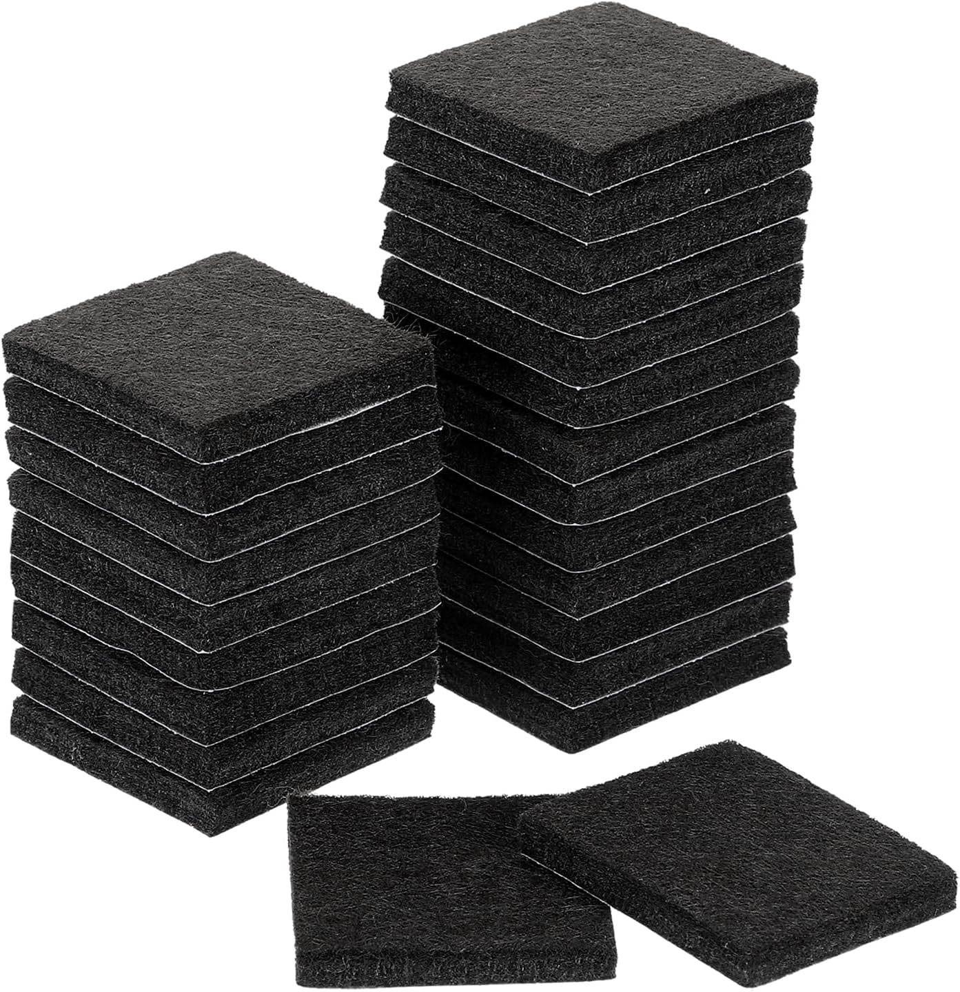 uxcell Furniture Pads, 24Pcs 1.5" - Square Self Adhesive Felt Furniture Pads, Floor Protectors for Furniture Feet Chairs Legs Hardwood Floors (Black)