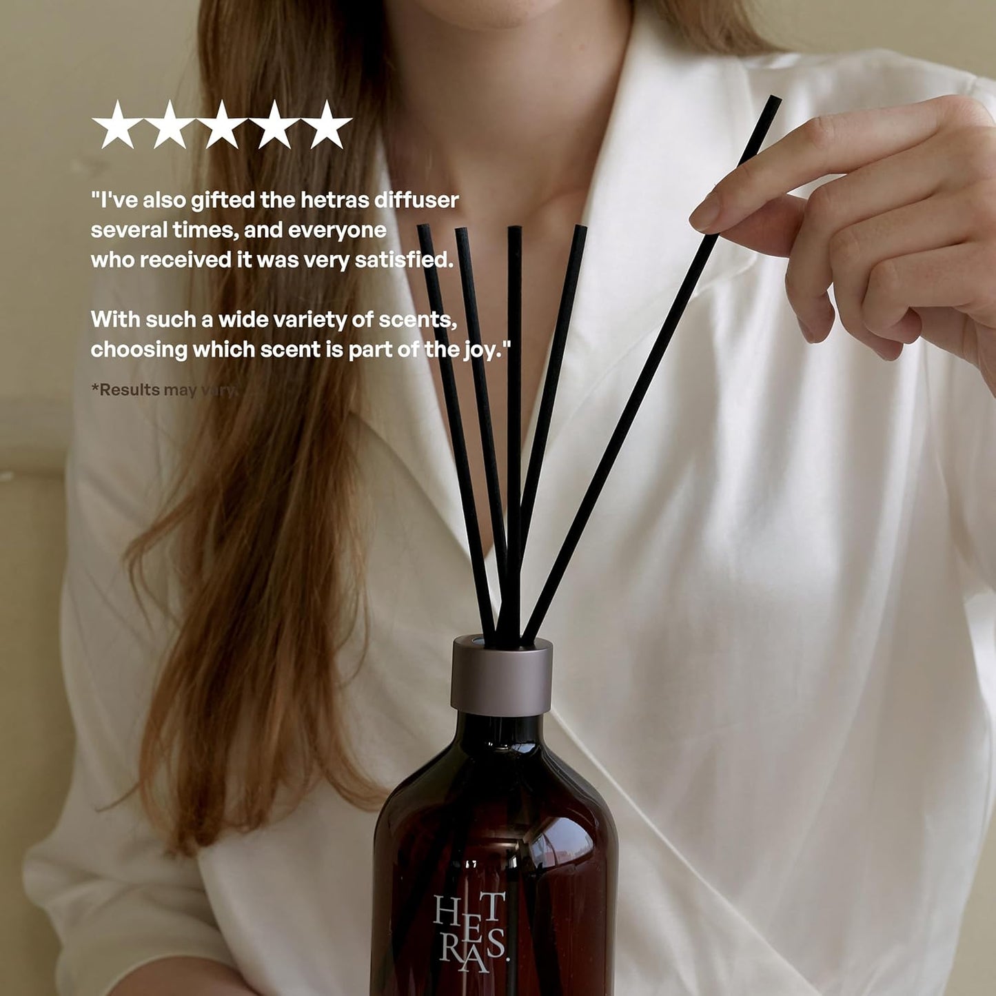 hetras. Premium Reed Diffuser Set (16.9 fl.oz. / 500ml) | Jeju Saryeoni Forest - Citrus & Greenery Scent | Long-Lasting Luxury Home Fragrance with Reed Sticks | Gifts for Loved Ones