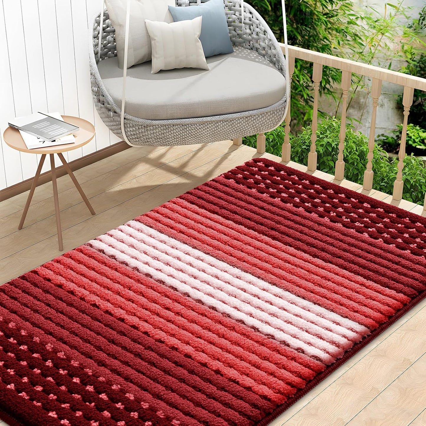 Kitinjoy Indoor Outdoor Door Mat, 32x20 Non-Slip Absorbent Dirt Trapper, Low-Profile Washable Inside Entrance Front Floor Mat, Sturdy Soft Entry Doormats for Entryway, Grey