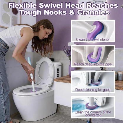 RV Toilet Brush, RV Accessories, Wall Mount Toilet Brush, 64 Toilet Refills | Hands Free Toilet Brush, One-Button Release, RV Toilet Brush and Holder Set, Compact Design, Camper Bathroom Accessories