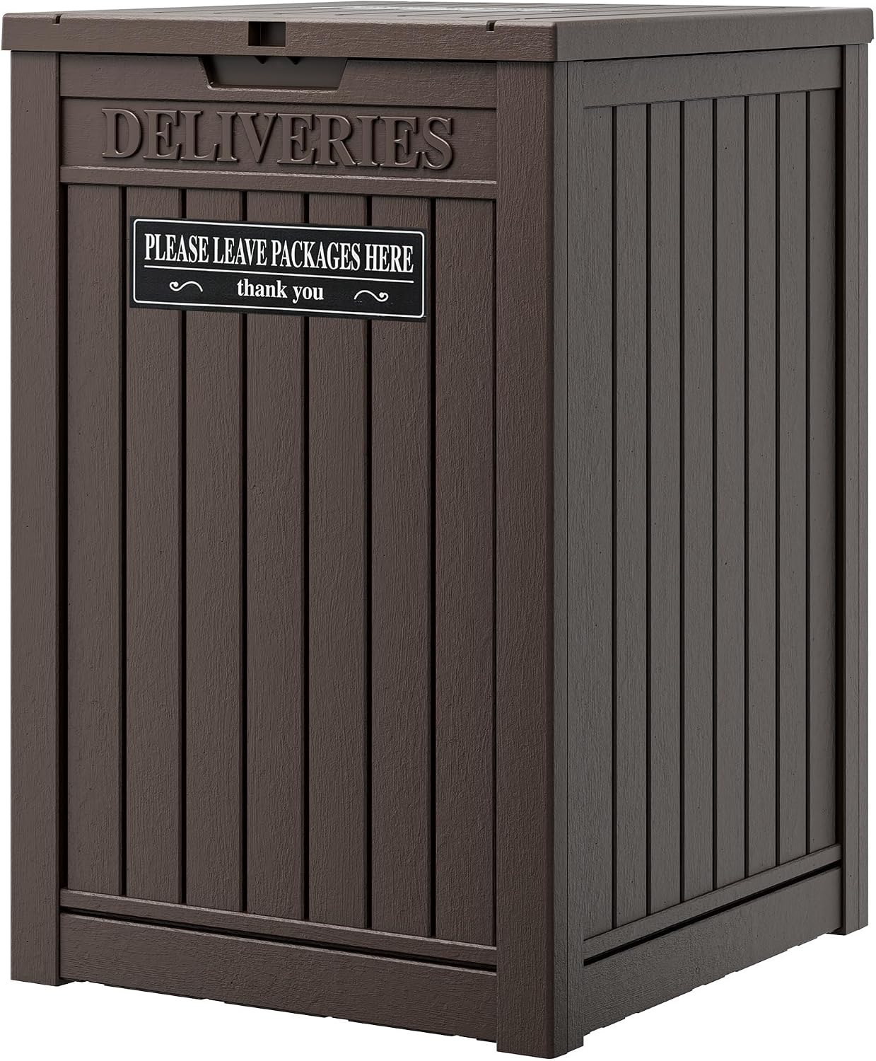 LHBGO Package Delivery Box for Outside, 48 Gallon Storage with Lockable Secure, Large Double Wall Resin Outdoor Package Delivery Waterproof Deck