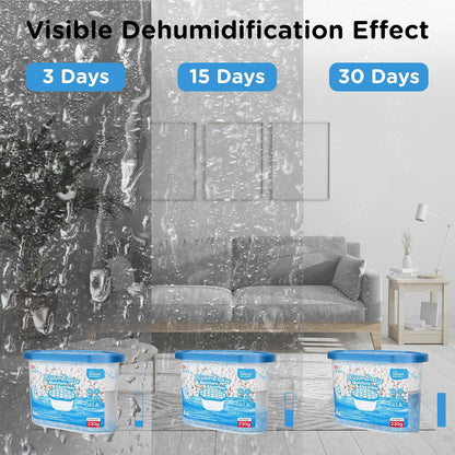 W&E Choice Moisture Absorbers with Ocean Breeze, Portable Dehumidifier for Closet & Bathrooms, Kitchen, Humidity Absorber Odor Eliminator Absorber 6 Pack