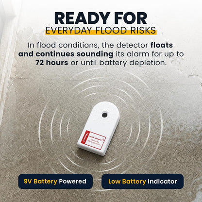 Zircon Leak Alert Water Leak Detector & Flood Sensor Alarm/Water Leak Sensor with Dual Leak Alarms 90Db Audio/Battery Powered (2 Pack) Batteries Not Included (72311) White