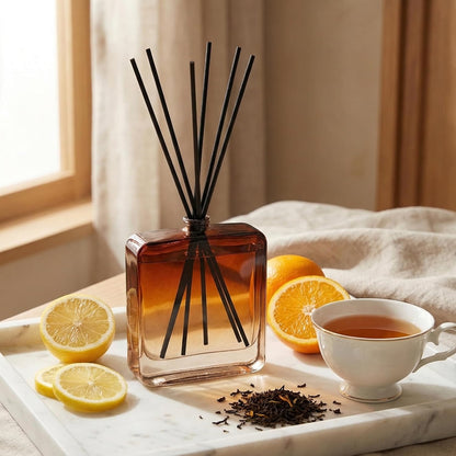 Reed Diffuser Set for Home Fragrance – 100ml Summer Sea Breeze Aromatherapy Diffuser with Reed Sticks, Long Lasting Flameless Fragrance for Bedroom, Bathroom & Living Room, Decorative Glass Bottle