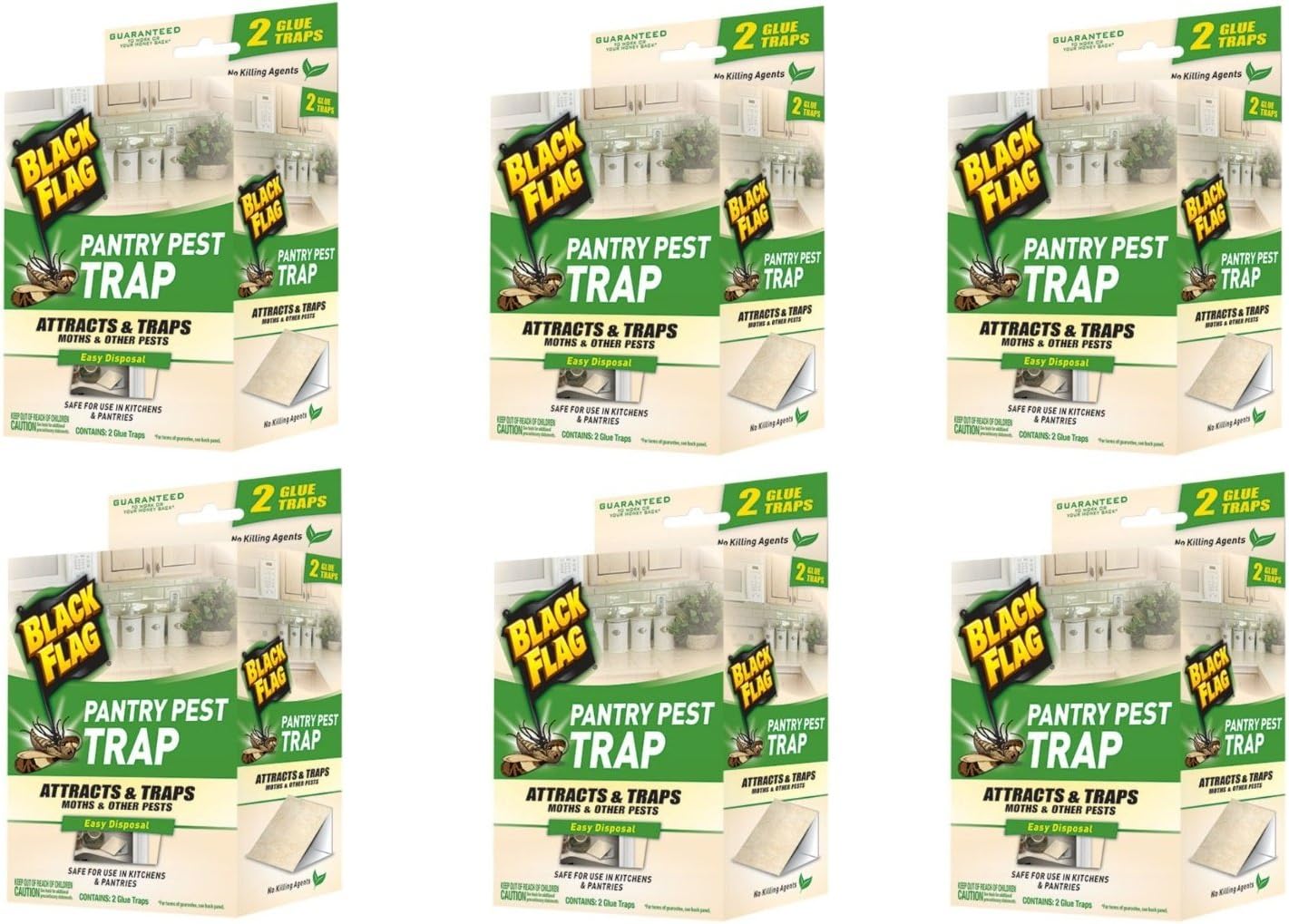 Black Flag Pantry Pest Trap 2 Count, Insect Traps, Safe For Use In Kitchens And Pantries