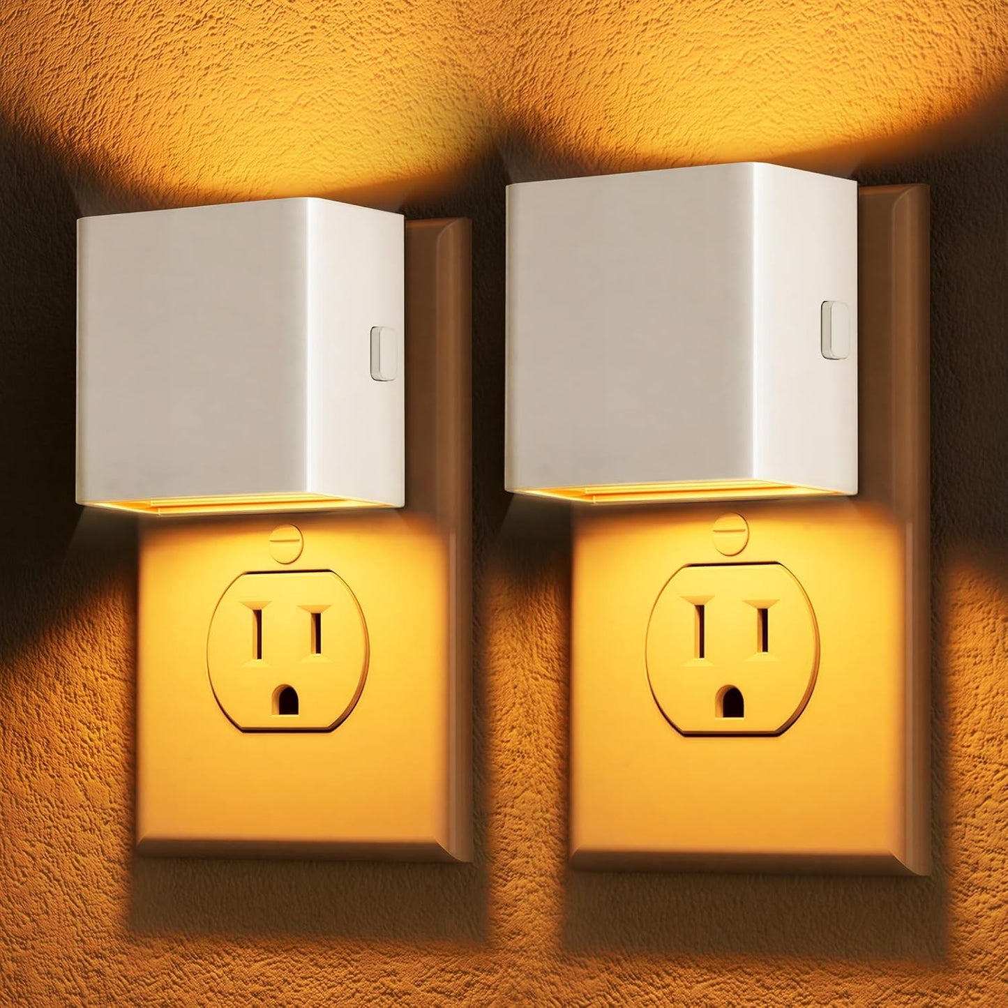 DORESshop LED Motion Sensor Night Light [2 Pack], Plug in Night Light, Dusk to Dawn Night Light Motion Sensor, 3 Level Brightness Adjustable Night Lights for Adults, Bedroom, Bathroom, Hallway, 3000K
