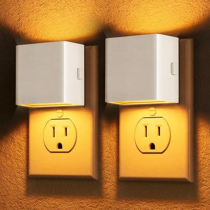DORESshop LED Motion Sensor Night Light [2 Pack], Plug in Night Light, Dusk to Dawn Night Light Motion Sensor, 3 Level Brightness Adjustable Night Lights for Adults, Bedroom, Bathroom, Hallway, 3000K