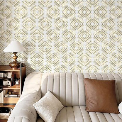Heroad Boho Peel and Stick Wallpaper Beige Renter Friendly Wall Paper Peel and Stick Modern Contact Paper Neutral Geometric Wallpaper for Bedroom Bathroom Cabinets Decor Vinyl Waterproof 17.3"x78.7"