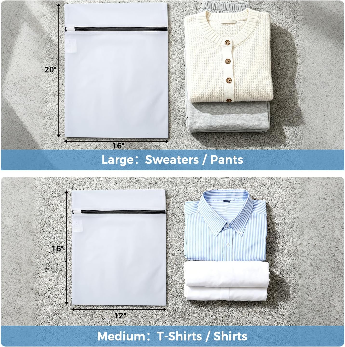 BAGAIL Laundry Bags Mesh Wash Bag for Intimates Lingerie and Delicates, 5Pcs (1XL,2L,2M)