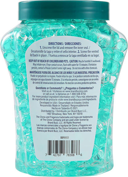 Clorox Fraganzia Crystal Beads Air Freshener, Long Lasting Room Deodorizer and Odor Eliminator Gel Beads to Freshen Home, Car, or Office, Fresh Ocean Breeze Scent, 12 Fl Oz - 2 Pack