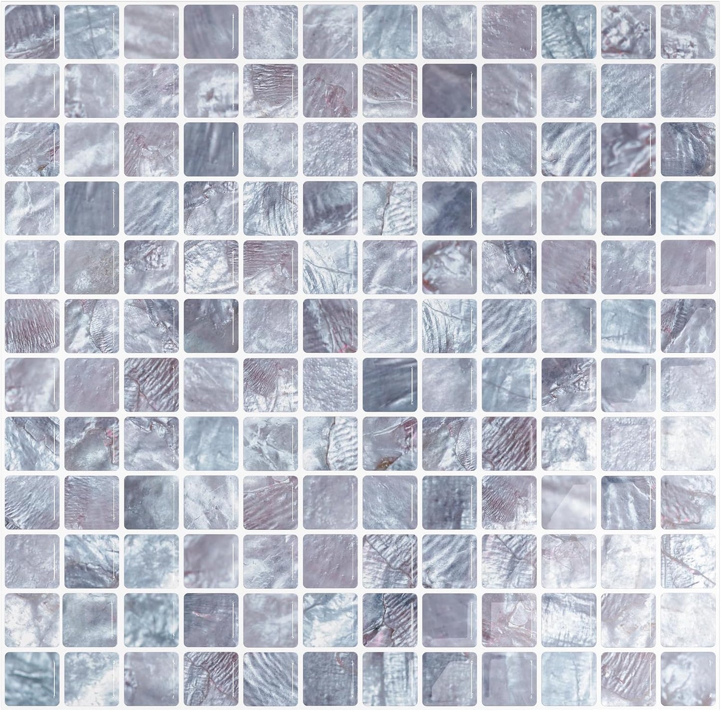 VEELIKE Cream Beige Mosaic Peel and Stick Backsplash for Kitchen Backsplash Tiles Peel and Stick Waterproof Wall Tile Stickers 12''x12'' 6 Sheet Removable Self Stick on Backsplash for Kitchen Bathroom