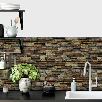 36 Sheets of Self Adhesive Marble Tile Wall Tiles Vinyl Sticker | 9.68 x 4.72in Water Resistant, Easy to Stick and Peel off, Suitable for DIY Decoration on Ceilings and Walls (Black)