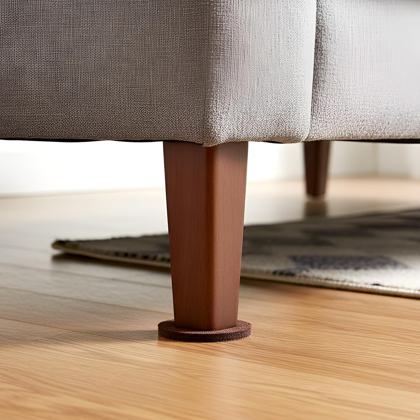 16 Pcs Chair Felt Pads, Anti Scratch 2-1/2”/63mm Antislip Furniture Pads Brown Round Self Adhesive Felt Floor Protectors 5mm Thick for Furnitures Feet Chair Legs