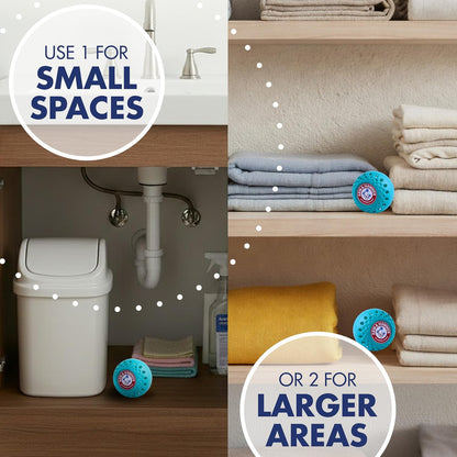 Arm & Hammer OdorBusterz® Odor Eliminator Balls, Sea Breeze, 3 Count – Baking Soda Odor Control for Closets, Drawers, Hampers & Small Spaces