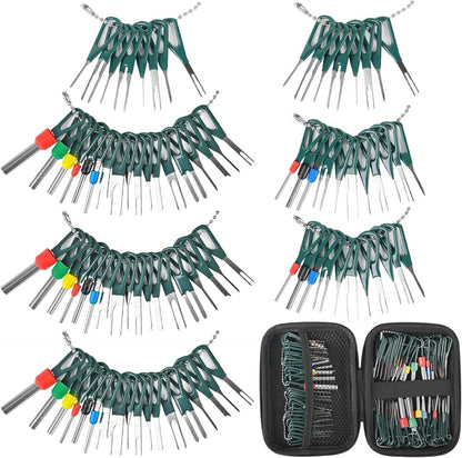 Terminal Pin Removal Tool Kit 82 Pcs Depinning Electrical Connector Pin Extractor Tool Set Wire Terminal Release for Automotive Car Household Devices - Black