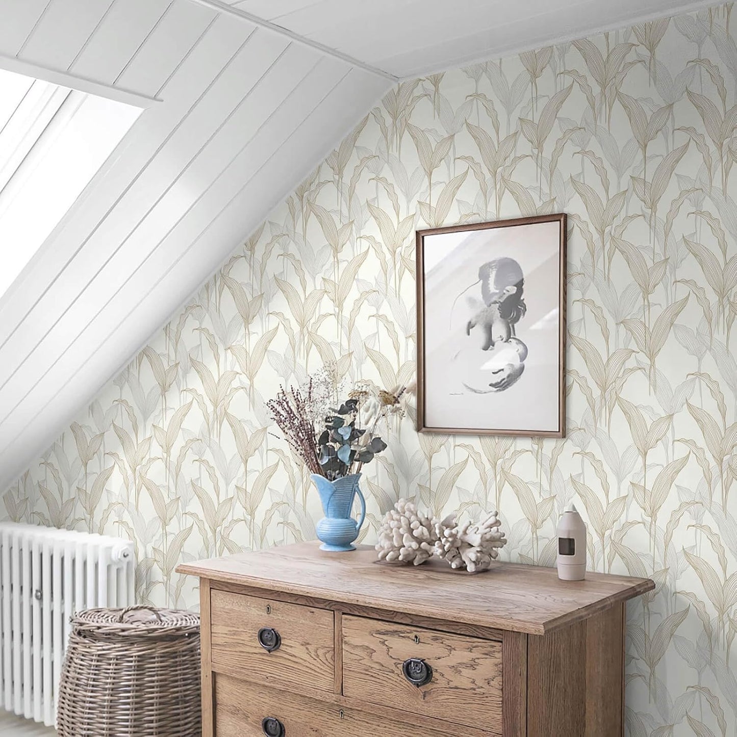 Heroad Boho Peel and Stick Wallpaper Beige Renter Friendly Wall Paper Peel and Stick Modern Contact Paper Neutral Geometric Wallpaper for Bedroom Bathroom Cabinets Decor Vinyl Waterproof 17.3"x78.7"